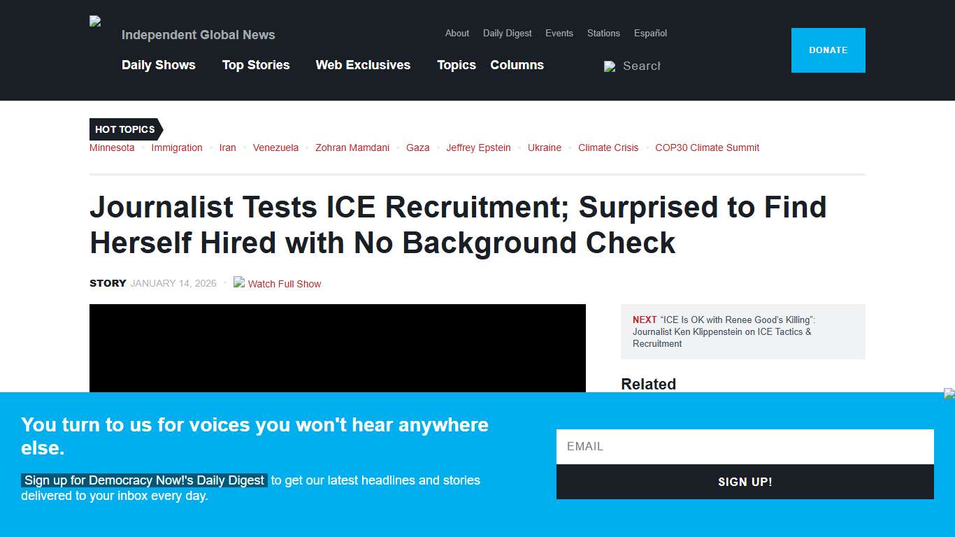 Journalist Tests ICE Recruitment; Surprised to Find Herself Hired with No Background Check Democracy Now!